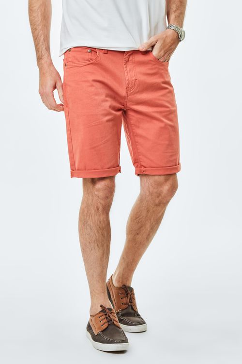 Bermuda Jeanscolor Regular Fideli - Laranja