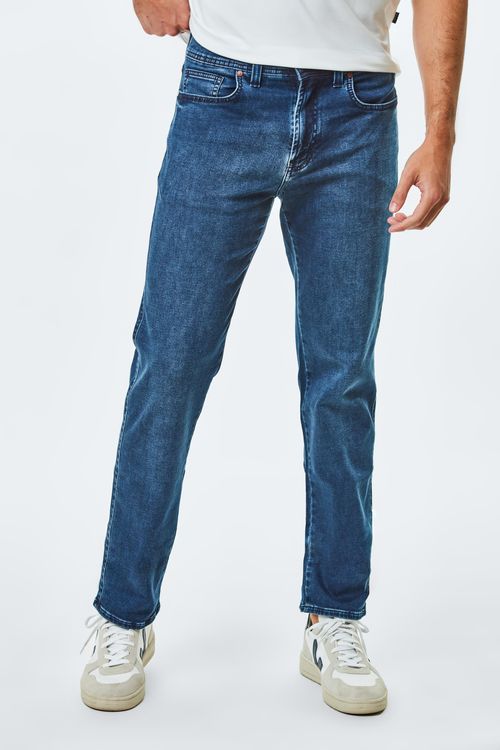 Calça Jeans Premium Regular - Azul Médio