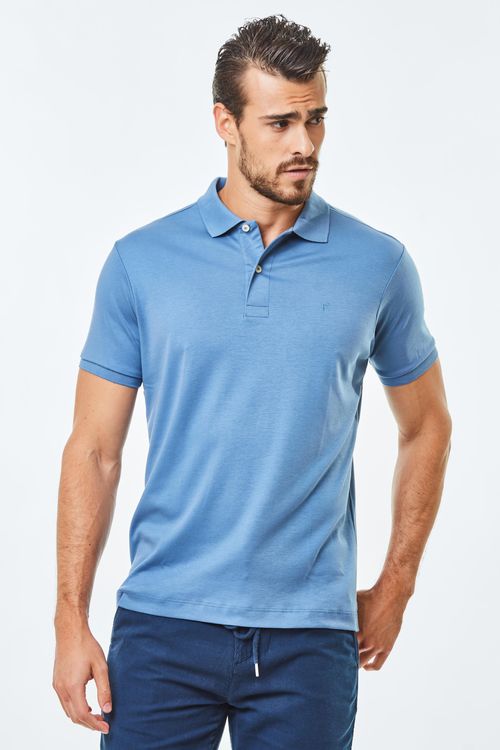 Camisa Polo Regular Pima Cotton - Azul