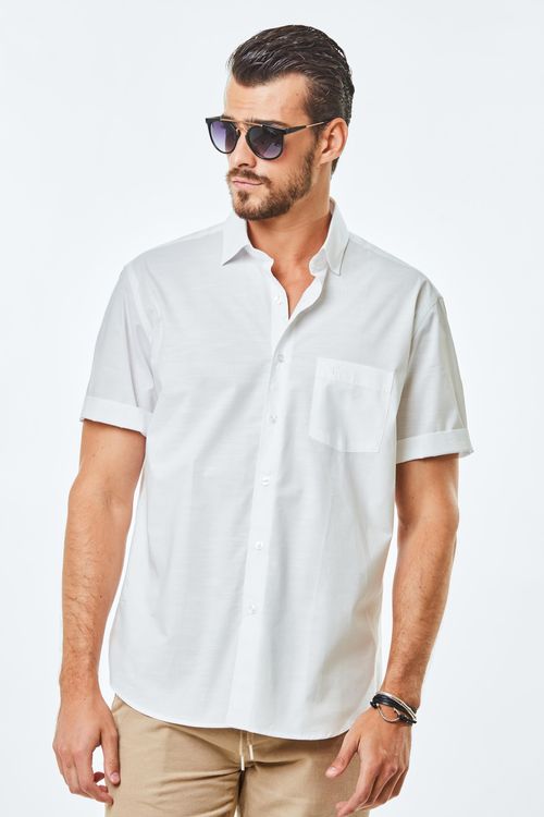 Camisa Manga Curta Pima Cotton - Branco