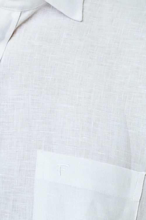 Camisa Manga Curta Com Bolso Linho - Branco