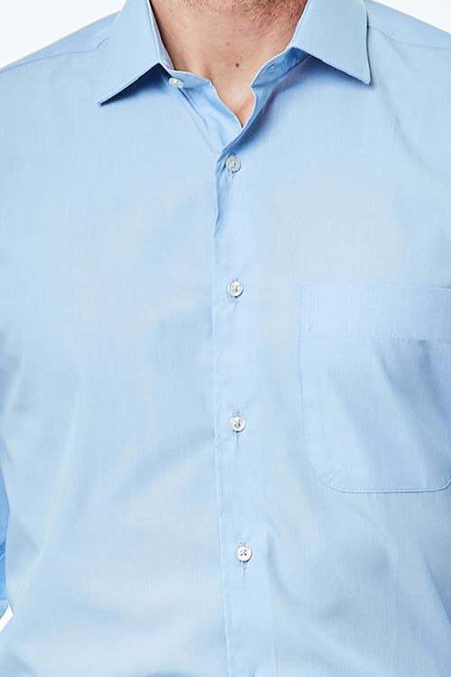 Camisa Social Regular Fio 70 - Azul