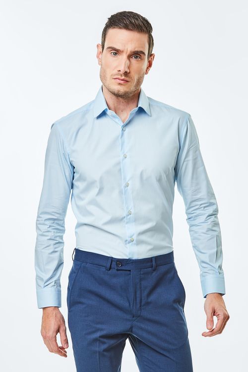 Camisa Social Slim Fio 60 - Azul