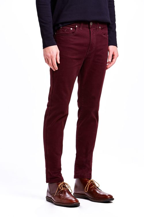 Calça Jeanscolor Slim Giorno Fideli - Vinho