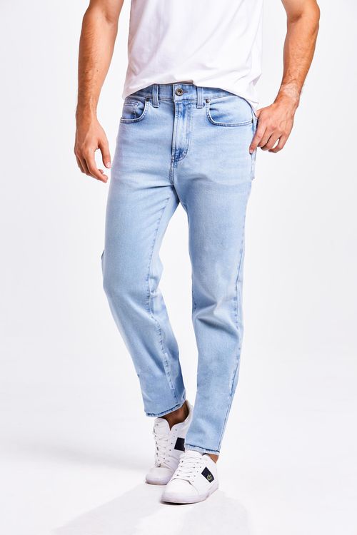 Calça Jeans Tradicional Com Elástico Giorno Fideli