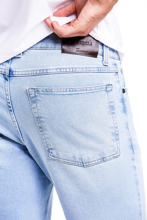 Calça Jeans Tradicional Com Elástico Giorno Fideli