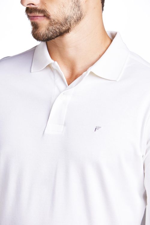 Camisa Polo Regular M/l Fideli Giorno - Branco