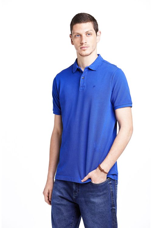 Camisa Polo Regular Fideli Giorno - Azul Bic