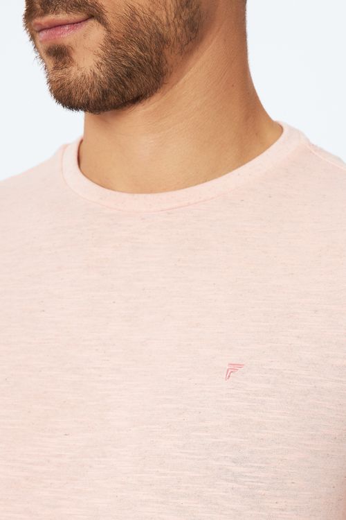 Camiseta Manga Curta Gola Careca Regular Giorno - Rosa
