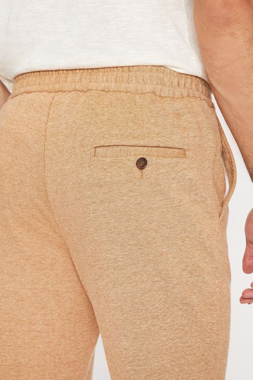 Calça Social Slim Médio Com Elástico Ufficio Fideli - Marrom