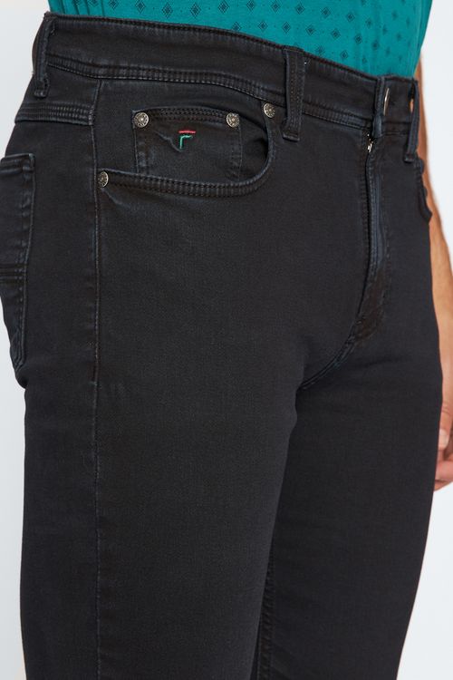 Calça Jeans Slim 5 Pockets Giorno - Preto