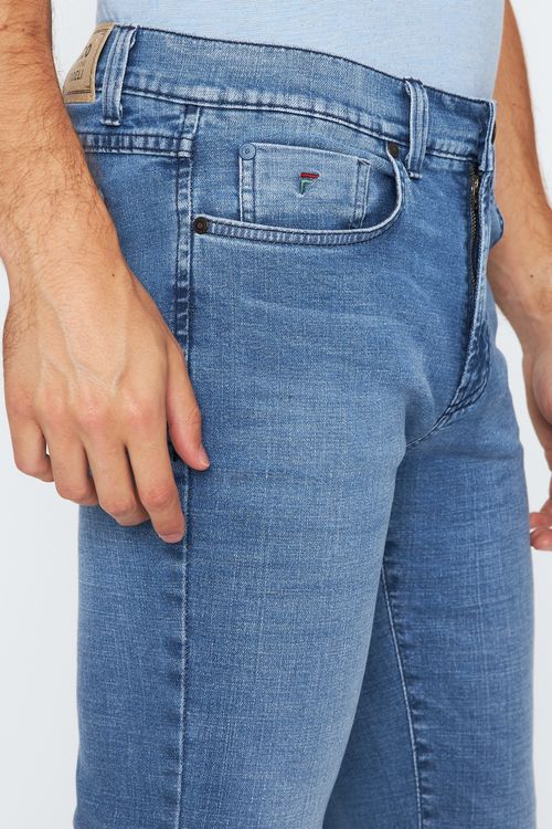 Calça Jeans Slim Ecollezione - Azul Claro