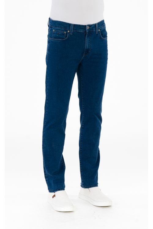 Calça Jeans Slim Giorno Fideli - Azul Escuro