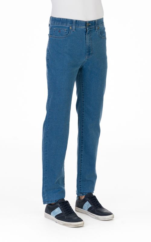 Calça Jeans Tradicional Com Elástico Giorno Fideli