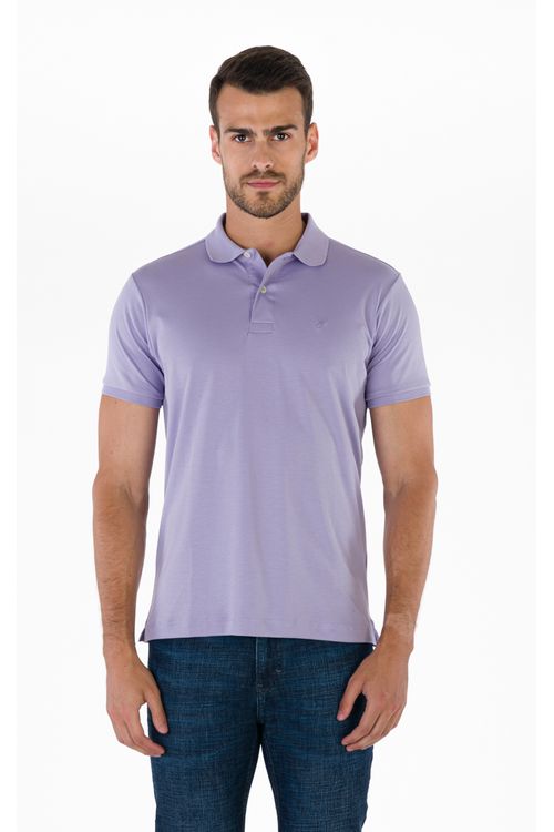 Camisa Polo Manga Curta Regular Algodão Pima Ufficio Fideli - Lilas