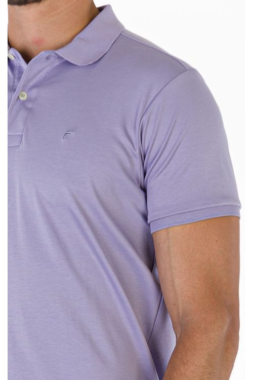 Camisa Polo Manga Curta Regular Algodão Pima Ufficio Fideli - Lilas