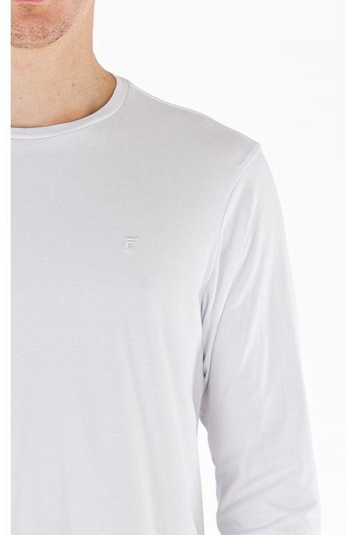 Camiseta Manga Longa Regular Giorno Fideli - Branco