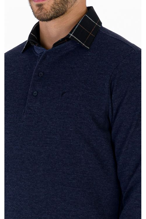 Blusa Manga Longa Regular Gola Padre Giorno Fideli