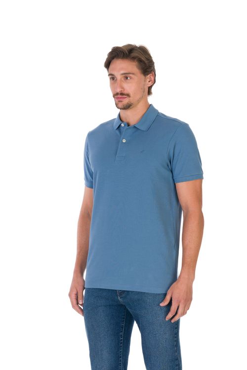 Camisa Polo Manga Curta Regular Ufficio Fideli - Azul