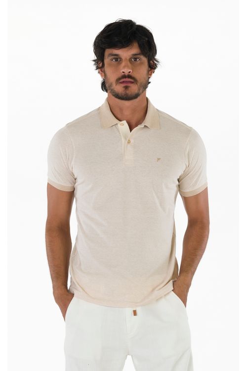 Camisa Polo Manga Curta Regular Listrada Ecollezione Fideli - Caqui