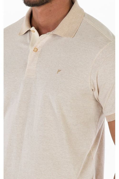 Camisa Polo Manga Curta Regular Listrada Ecollezione Fideli - Caqui