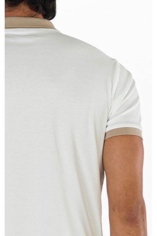 Camisa Polo Manga Curta Regular Giorno Fideli - Branco