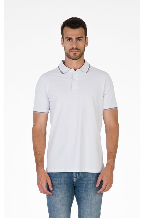 Camisa Polo Manga Curta Regular Giorno Fideli - Branco