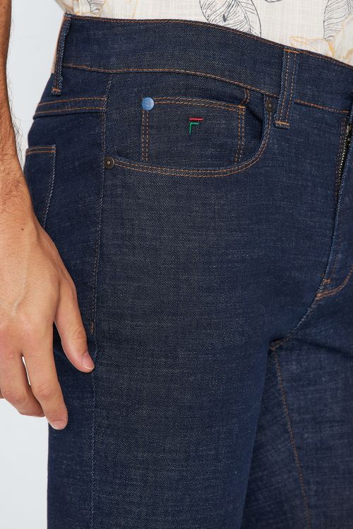 Calça Jeans Slim Ecollezione Fideli - Azul Escuro