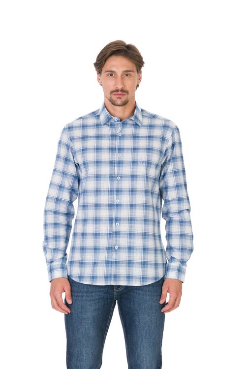 Camisa Casual Manga Longa Regular Xadrez Giorno Fideli