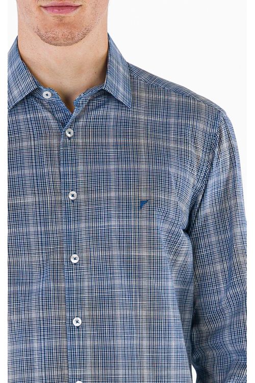 Camisa Casual Manga Longa Slim Xadrez Giorno Fideli