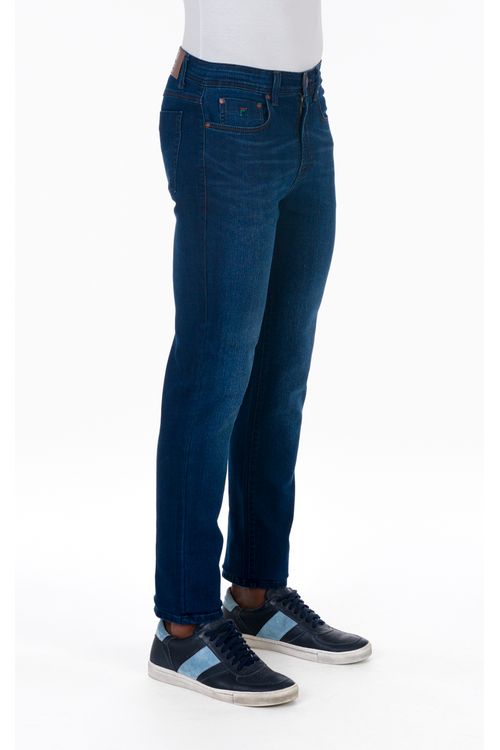 Calça Jeans Regular Giorno Fideli - Azul Escuro