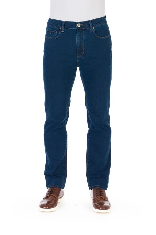 Calça Jeans Tradicional Giorno Fideli - Azul Escuro