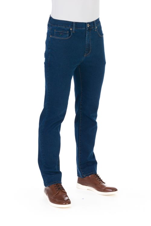 Calça Jeans Tradicional Giorno Fideli - Azul Escuro