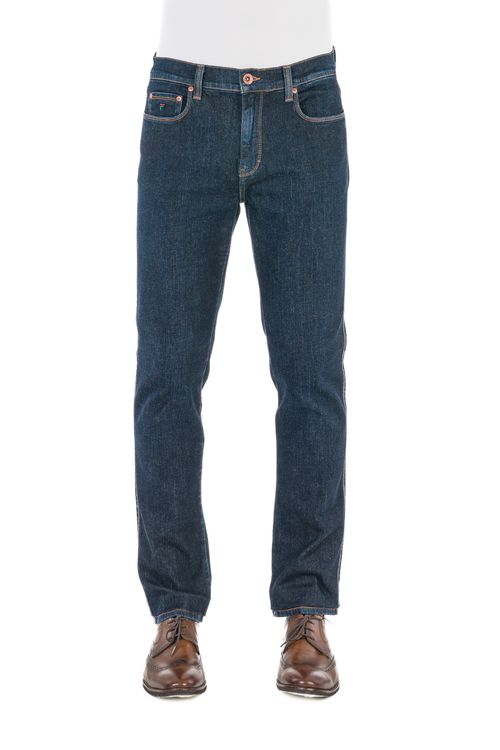 Calça Jeans Slim Giorno Fideli - Azul Escuro