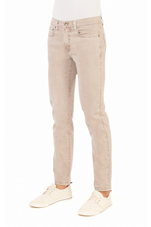 Calça Jeanscolor Slim Ufficio Fideli - Bege