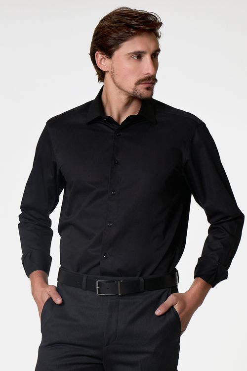 Camisa Social Slim Ufficio Fideli - Preto