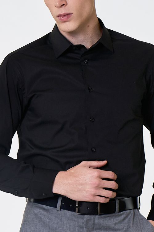 Camisa Social Slim Stretch Fideli - Preto