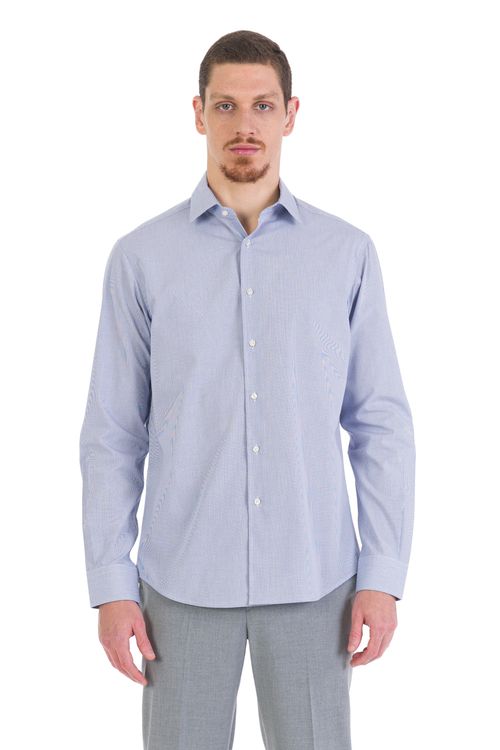 Camisa Social Slim Ufficio Fideli - Azul