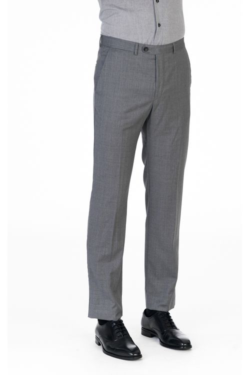 Calça Social Super 120's Slim Médio Ufficio Fideli - Cinza