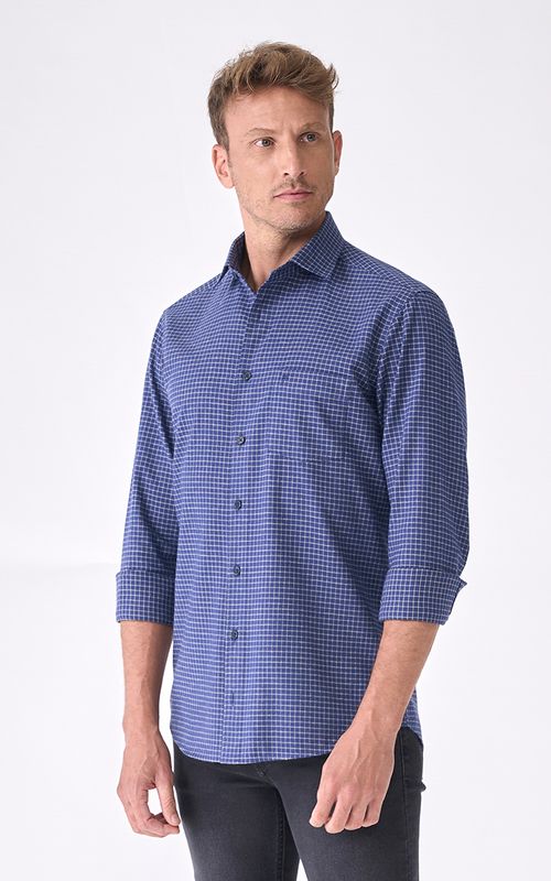 Camisa Casual Manga Longa Regular Flanela Xadrez Giorno Fideli