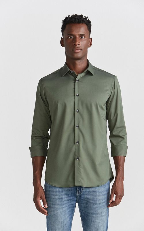 Camisa Casual Manga Longa Slim Stretch Fideli Techno