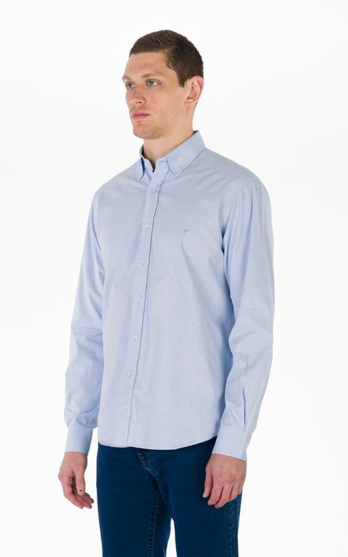 Camisa Casual Manga Longa Regular Oxford Giorno Essenziale Fideli