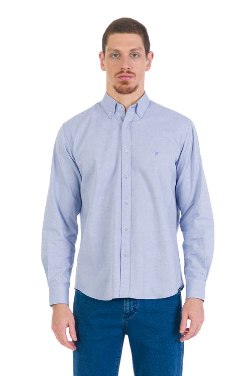 Camisa Casual Manga Longa Regular Oxford Giorno Essenziale Fideli