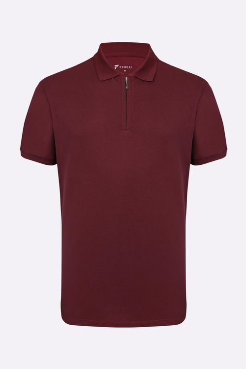 Polo Manga Curta Regular Com Zíper Fideli