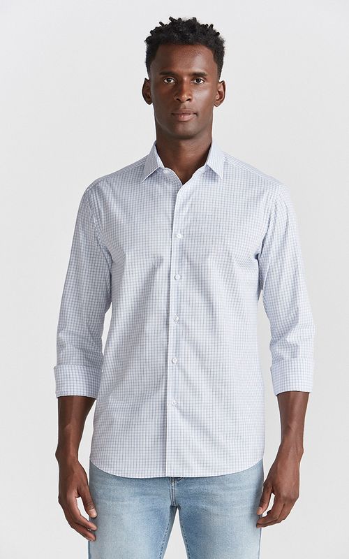 Camisa Casual Manga Longa Slim Xadrez Stretch Fideli