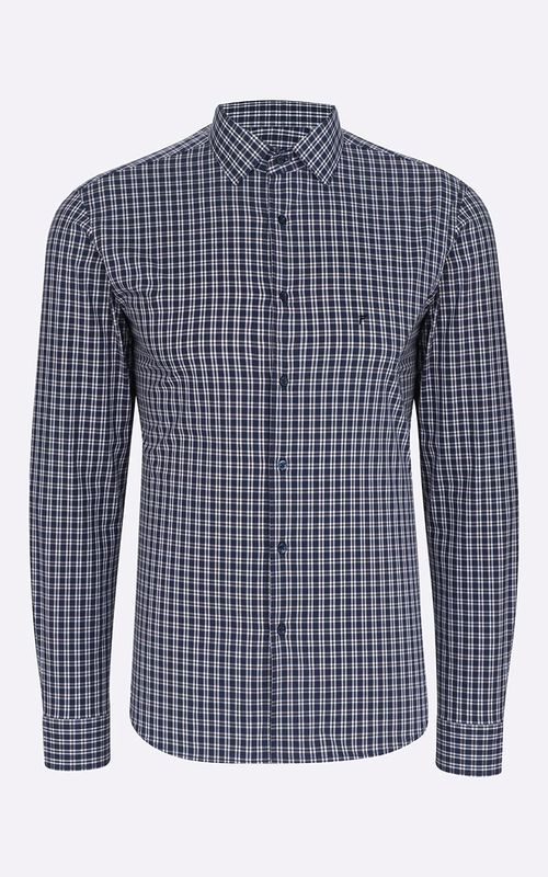 Camisa Casual Manga Longa Regular Estampada Stretch Fideli