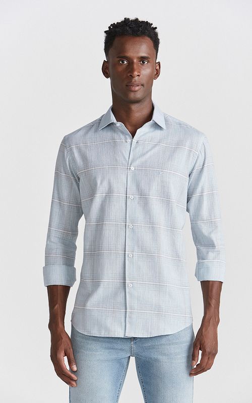 Camisa Casual Manga Longa Slim Xadrez Giorno Fideli