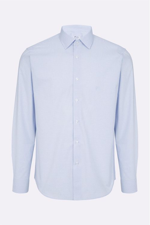 Camisa Casual Manga Longa Regular Estampada Stretch Fideli